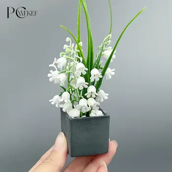 1:12 Casă De Păpuși În Miniatură Flori Ghivece Cu Plante Verzi În Oală De Simulare Plante Clopot Orhidee Model Decor Acasă Crin Orhidee