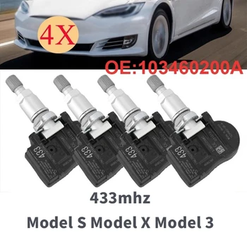 1 Set de 4 TPMS 43hz Senzori de Presiune în Anvelope pentru Tesla Model S Model X Model 3 1034602-00-O 103460200A