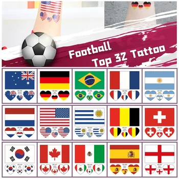 10buc/Set Fotbal de Top 32 Tatuaj Temporar, Drapelul Național Autocolant de Unică folosință Femei Barbati Lume Activități de Joc Machiaj rezistent la apa