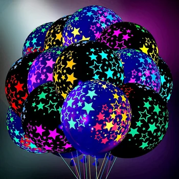 12 țoli Stele Luminoase Fluorescente Baloane Neon Latex, Baloane Nunta, Ziua de nastere Stralucitoare Baloon Strălucire În Întuneric Petrecere Decoratiuni