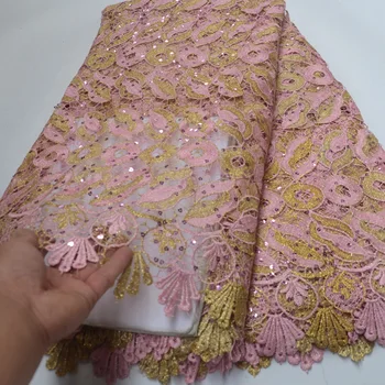 16 opțiuni 5yards/buc roz Africane mare cordon din dantela tesatura stralucitoare solubil în apă dantela material pentru rochie de petrecere WLP042
