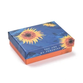 18/24buc Model de Floarea-soarelui Carton Bijuterii Cutii de Ambalaj pentru Inel Colier Bratara Cercei Femei Bijuterii Cadouri Ambalare