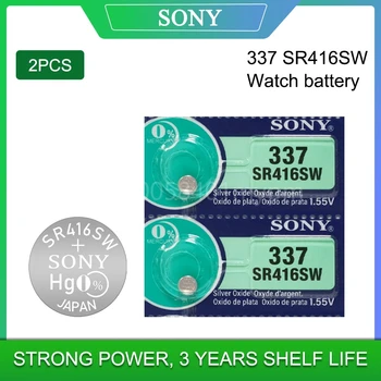 2 BUC Original Sony 337 SR416SW 1.55 V Oxid de Argint Ceas Baterie 337 SR416SW LR416 SB-A5 Butonul de Celule Monede FĂCUTE ÎN JAPONIA