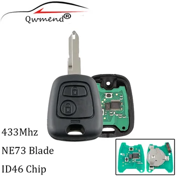 2 Butoane NE73 Lama Remote Key Fob Controler Pentru PEUGEOT 206 433MHZ Cu PCF7961 Transponder
