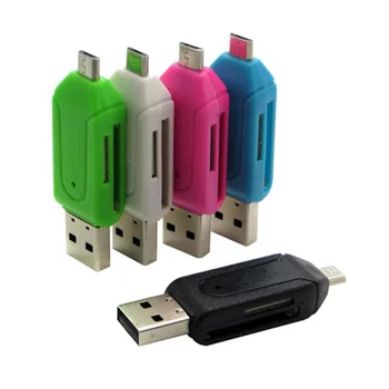 2 In 1 USB OTG Card Reader Universal USB OTG Micro TF/SD Card Reader Telefon Antete de Extensie Micro USB OTG Cititor Adaptor