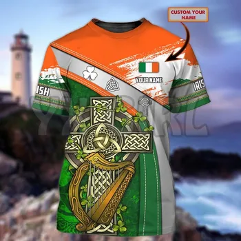 2022 Vara Moda Barbati tricou Personalizat Irlandez – Irlanda Cross 3D Peste Tot Imprimate T-Shirt Tee Topuri tricouri Tricou Unisex