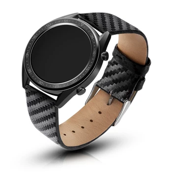 22MM Curea din Piele pentru Samsung Galaxy Watch 3 Band 45mm/46mm/S3 Fibra de Carbon Bratara pentru Huawei GT 3 2/Pro Runner Negru Curea