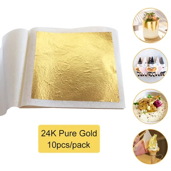 24K Pur Comestibile Foita de Aur foita de Aur de Foi Pentru DIY Tort folha de ouro Decor de Arta Meșteșugurilor feuille d ' or Ambalaj Scrapbooking