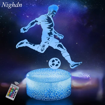 3D Luminile de Noapte de Fotbal CONDUS Iluzie Lampa cu 16 Modificări de Culoare de Control de la Distanță Decor Dormitor Ziua de nastere Cadouri de Craciun pentru Copii