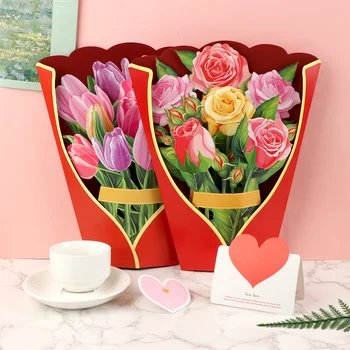 3D Pop-Up Mamele Zi, Carduri de Cadouri Florale Buchet de Felicitari Flori pentru Mama Soției de Ziua de Simpatie faci Bine 11.5 Inch Viata