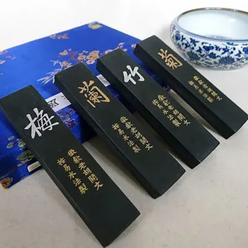 4 Buc/set Prune, orhidee, bambus și crizantema de Cerneală Stick de Cerneală Bloc pentru Desen și Caligrafie Chineză