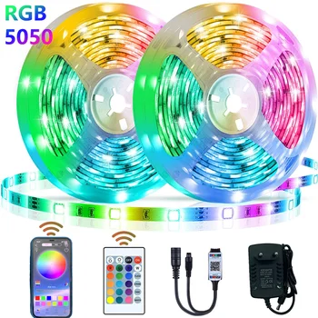 5-30M Led Strip Lumini Ultra Lung RGB 5050 Culoare Schimbarea Benzi de Lumină LED Kit cu 44 Cheile de la Distanță Ir Led pentru Dormitor