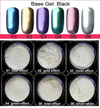  6 CULORI OGLINDĂ Sirena Efect de Unghii de Arta Pulbere Schimbare Oglindă Cameleon Perlat Pigment Magic Decolora Praf Nail Art