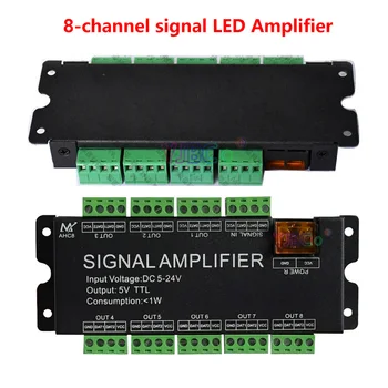 8-Canal LED Semnal Amplificator Pentru 2812B/WS2815/WS2813/WS2811 Pixel RGB Adresabile Benzi cu LED-uri de Lumină 5V TTL Ieșire DC 5-24V
