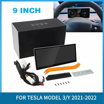 9 Inch LCD Display Digital HUD Consola centrala Bord cu Ecran Tactil pentru 2021 2022 Tesla Model 3 Y Wireless Carplay, Android Auto