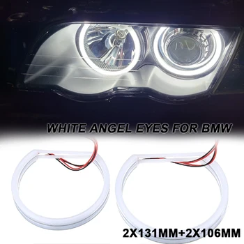 Alb Inel Angel Eyes Pentru BMW E83 X3 E46 Compact LED SMD Auto Faruri Accesorii 2x131mm 2x106mm
