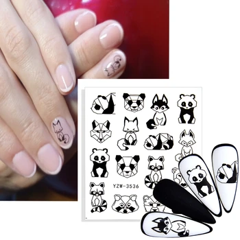 Autocolante unghiilor Tatuaje Frunze de Flori Panda Sexy Lady Design Autocolante Pentru Unghii Manichiura Folie Nail Art Decor pegatinas para uñas