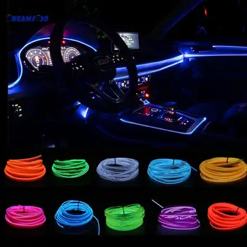 Automobile Atmosfera Lampa Auto Interior Iluminat LED Benzi Decor Ghirlanda cabluri Linia Tub Neon Flexibil Diodă USB