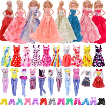 Barbie Papusa Haine Dantelă Rochie de Mireasa + Accesorii, Pantofi Ieftine Parte Poarte Haine de 11.8 Inch Barbie BJD 1/6 Păpușă Jucărie pentru Copii