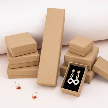 bijuterii cutie cadou bijuterii pachet cutie dreptunghiulară burete căptușit negru piele de vacă alb cutie