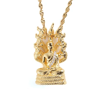 Budist Pandantiv Colier De Aur Stil Chinezesc Ornament Buddha Amuleta Hinduism Bijuterii