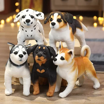 Cald Viața Reală Husky, Akita Rottweiler de Simulare pentru Animale de Câine Jucării de Pluș Minunate Păpuși de Pluș Jucarii Moale pentru Copii Băieți Cadou de Crăciun