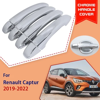 Chrome Mânerul Ușii Mașinii de Acoperire pentru Renault Captur MK2 JB JE 2019 2020 2021 2022 Lux Părți Exterioare Accesorii Autocolante Tapiterie
