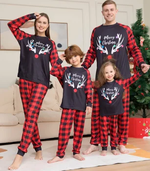 De craciun Set de Pijama Familie de Potrivire Costumele în Carouri Mamă-Fiică, Tată-Fiu Seturi de Pijamale pentru Copii Mama Mama și cu Mine Haine