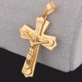 De înaltă Calitate Bărbați Isus pe Cruce Colier din Oțel Inoxidabil Religioase Pandantiv Cruce de Bijuterii en-Gros