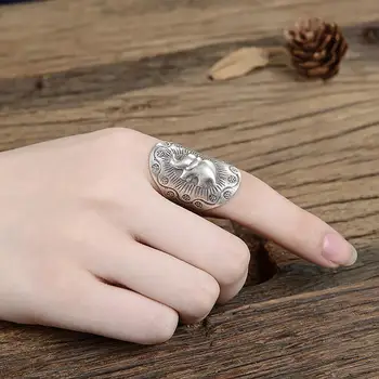 Designer original ambarcațiunile de argint Thai elephant dantela de deschidere inel reglabil exagerat de personalitate bărbați bijuterii