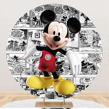 Disney Forma Rotunda Minnie Mickey Mickey Mouse Petrecerea Fundaluri pentru Copii de Ziua Decor de Perete de Fundal Personalizate Decoratiuni