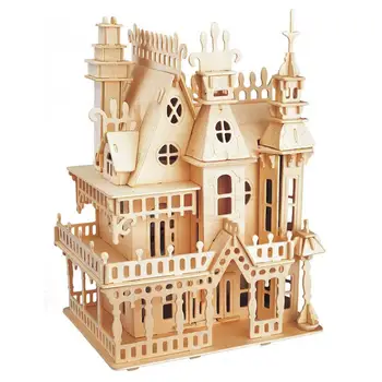 DIY din Lemn 3D Castelul de Construcții Montaj Model meșteșugul Educație Copii Simulare Puzzle Model Kit de Construcție Jucărie
