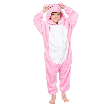 Drăguț Copii Onesies Porc Kigurumi Pentru Copii Pijamale Fete Baieti Animal Pijamas Flanel Desene Animate Bodysuit Ziua Cosplay Costum