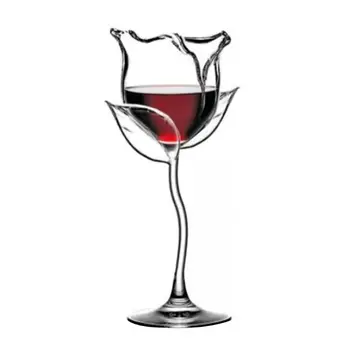 Fantezie Vin Roșu Cupă de Vin, Pahare de Cocktail 100ml Floare Trandafir Formă de Sticlă de Vin Pahar de Cocktail Cupe