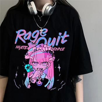 Femei T-shirt Dark Wind Stil Negru Supradimensionat Tricou Hip Hop Streetwear Topuri Harajuku Epocă Gotică Grafic Haine Punk