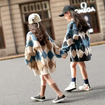 Fete Cardigan Pulover De Iarna Pentru Copii De Craciun Tricotate Îmbrăcăminte Exterioară Cald Copiii Pierd Casual, Pulovere 12 13 14 Ani, Haine De Fata