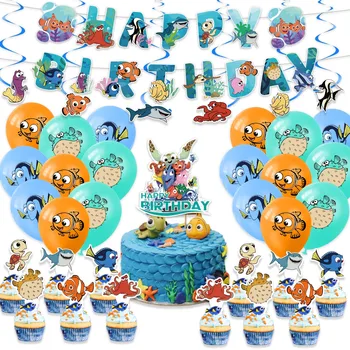 Finding Nemo Temă Petrecere De Aniversare Decoratiuni Ziua De Nastere Bannere CakeTopper Baloane Copii De Pește Consumabile Partid Decor