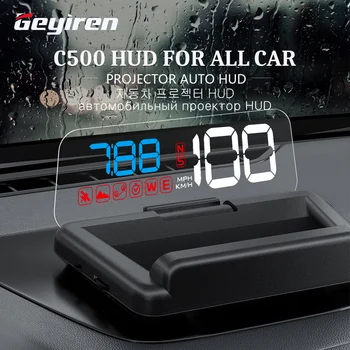 GEYIREN C500 Auto OBD2 GPS HUD Head-Up Display EOBD Parbriz Auto Vitezometru Proiector Digital Accesorii Pentru Masina
