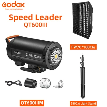 Godox QT600III 600W 1/8000s de Mare Viteză Sincronizare Studio Flash Lumina Strobe Built in 2.4 G Sistem Wirless + 40W LED-uri Bec de Modelare