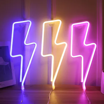 Home LED Neon Fulgere în Formă de Semn de Neon Fulmination Lumina USB Decorative de Perete de Lumină Decor pentru Copii Camera Copilului Petrecerea de Nunta