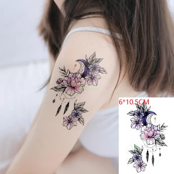 Impermeabil Tatuaj Temporar Autocolant roz Violet floare de lotus buchet sexy Body Art Flash Tatuaj Tatuaj Fals pentru Femei Barbati
