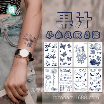 Impermeabil Tatuaj Temporar Suc Sticker Fluture de Pește Panda Model de Arta Fructe Gel de Lungă Durată Fals Tatuaj pentru Barbati Femei