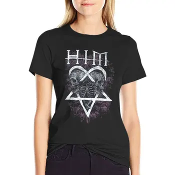 L Schelet Inima Fete Juniori Gotice Rock Supradimensionate Tricouri Imprimate De Haine De Femei 100% Bumbac Streetwear Topuri Tee