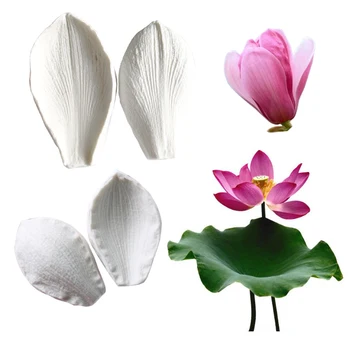 Lotus & Magnolia Veiners Matrite Din Silicon Pentru Fondant Sugarcraft Gumpaste Rășină Zgura Apă De Flori De Hârtie Tort De Decorare Instrument M21012435