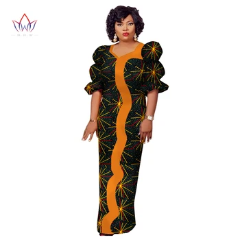 Made in China Moda Africană Rochii pentru Femei Dashiki Plus Dimensiune Haine Africane Bazin Riche Drept Rochie de Petrecere WY2539