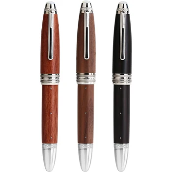 Manual moonman m1000 lemn stilou bock peniță cu perla nit convertor de top de scris stilou de argint clip frumos scris, stilou