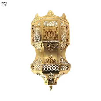 Marocan Scobite Sculptate Decorative de Perete Lampă de Aur Luciu LED E27 Vila Living, Restaurant, Hotel, Club de Fundal Loft