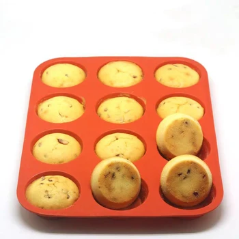 Mini Brioșe Cu 12 Găuri Rotunde Silicon Mucegai DIY Cupcake Cookie-uri Fondant Tava de Copt Non-Stick de Budinca Fierte Tort Mucegai de Copt Instrumente