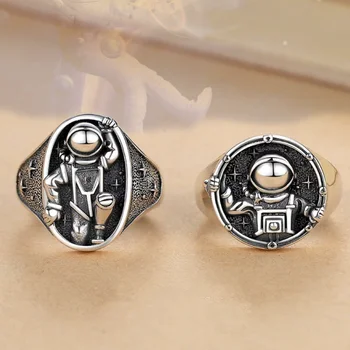 Moda bijuterii astronaut inele pentru bărbați, accesorii retro dominator robot astronaut la modă pentru femei inel, inele de cuplu