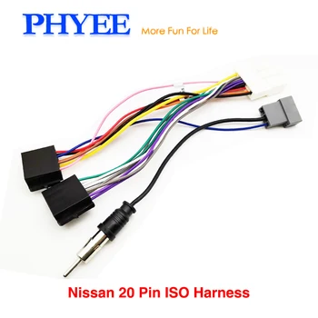 Nissan ISO Cablaj Adaptor Radio Auto Capul Unitatea Audio 20 pini Conector Cablu de Antenă pentru Qashqai-Versa Cub Sentra X-trail